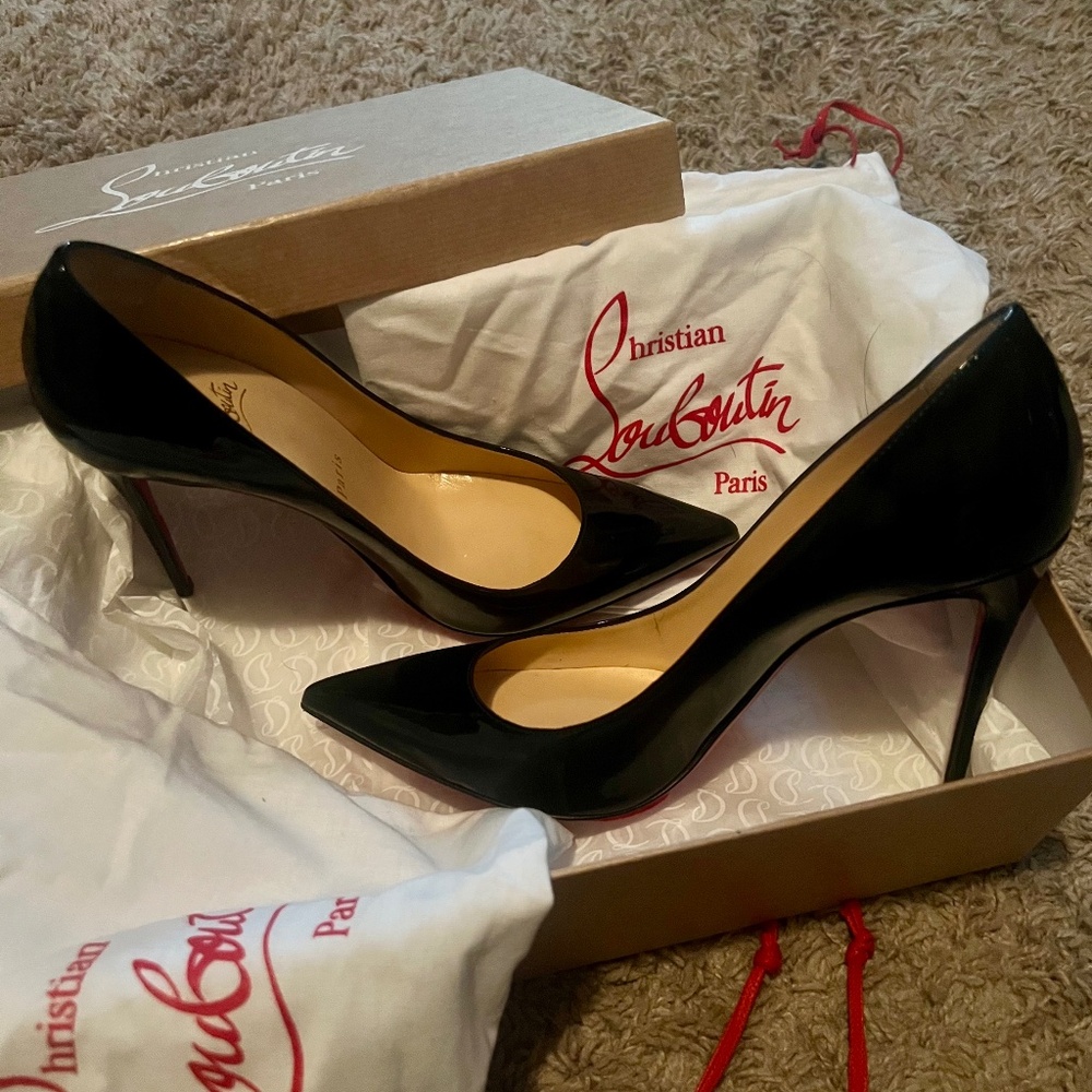 Brand New Kate 100 Christian Louboutin black Patent